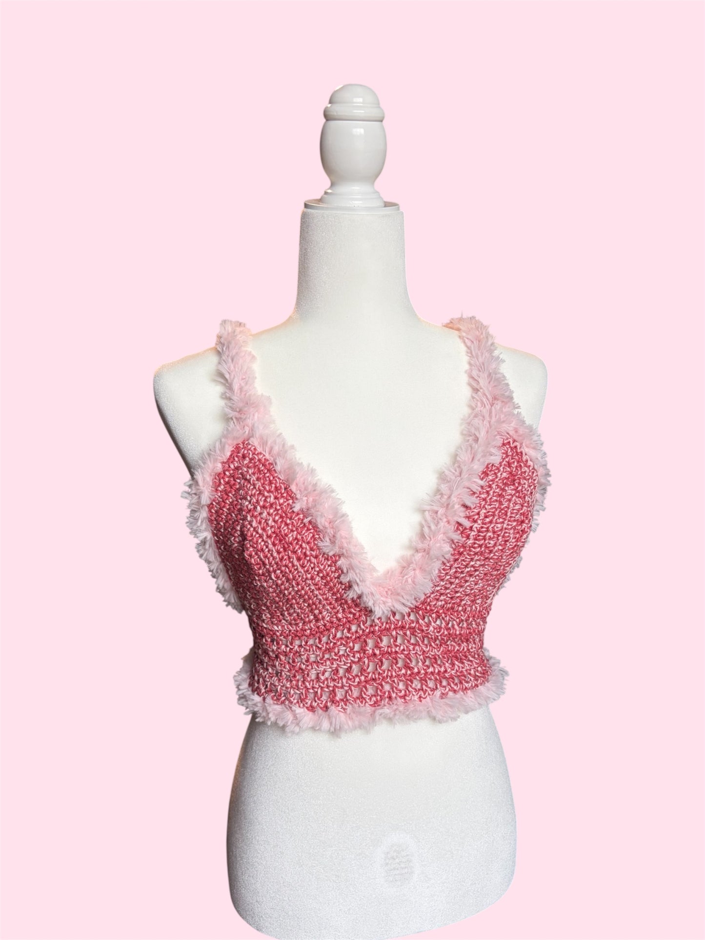 Cotton Crop Top | Faux Fur