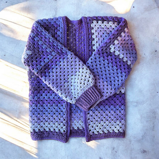 Hexagon Cardigan - Grape Jelly (M)