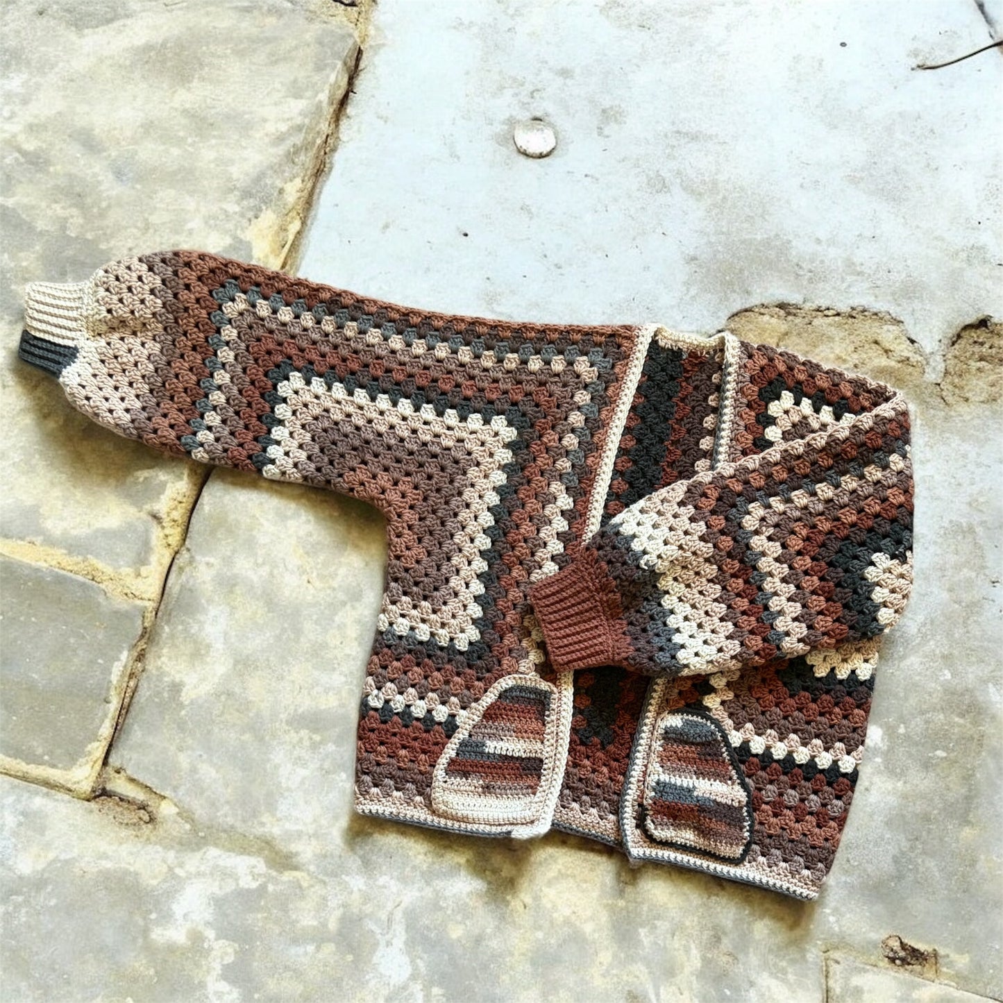 Hexagon Cardigan - Chocolate (XL)