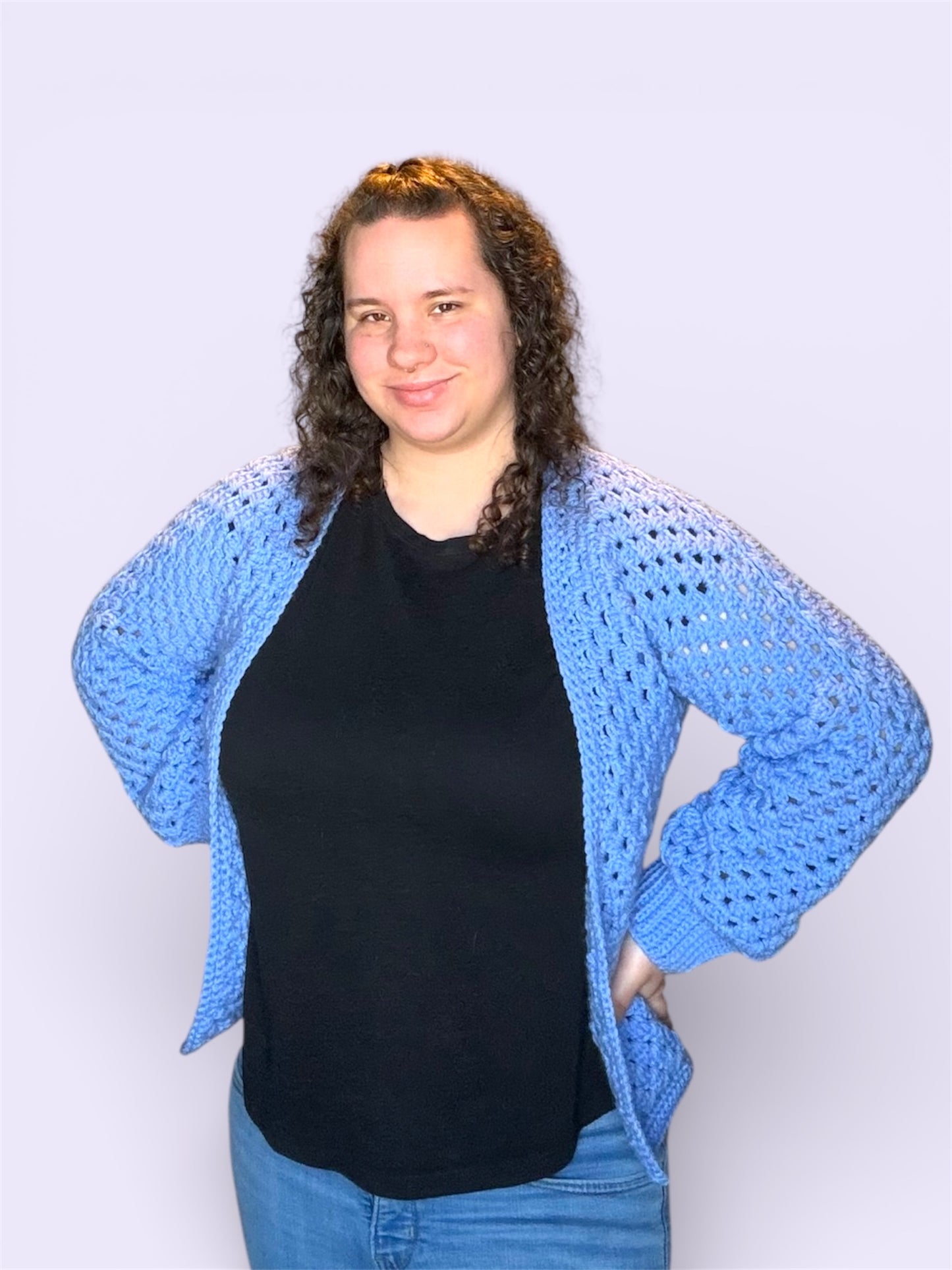Hexagon Cardigan - Baby Blue (s)